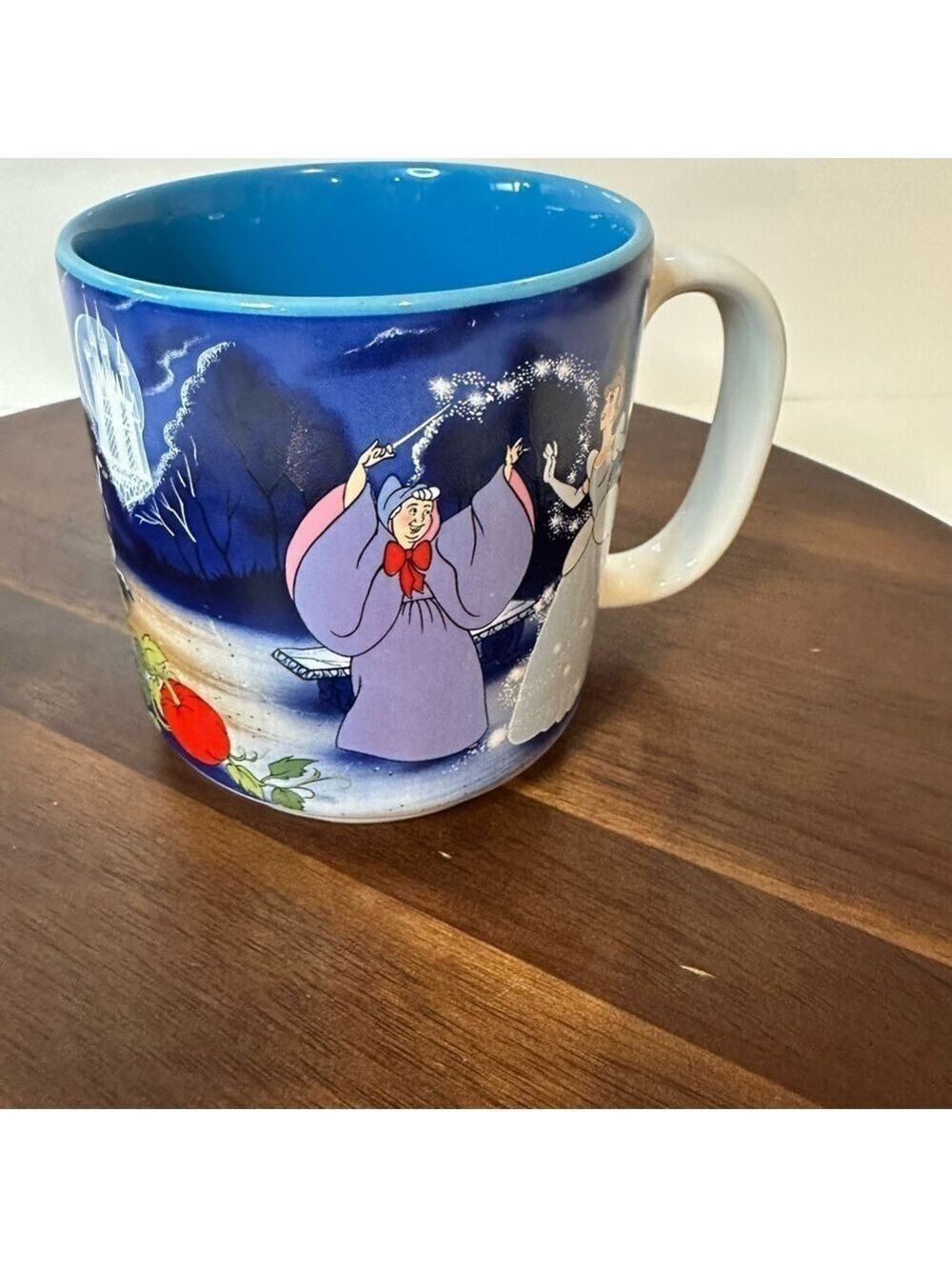 Vintage Disney Animated Classics Cinderella 1950 Artwork Coffee Mug 12 oz Blue